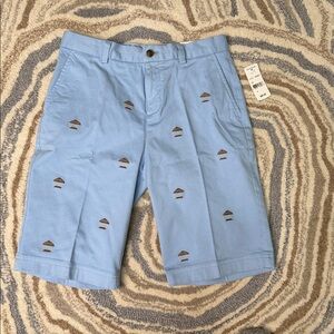 Brooks Brothers blue shorts with tiki huts